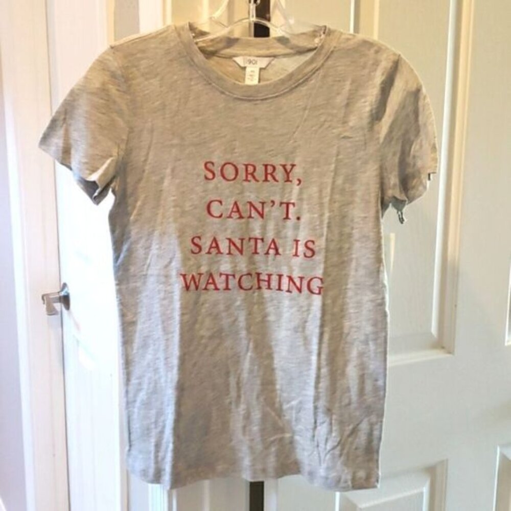 1901 by Nordstrom Christmas Holiday Graphic Print T-Shirt Santa is Watching
